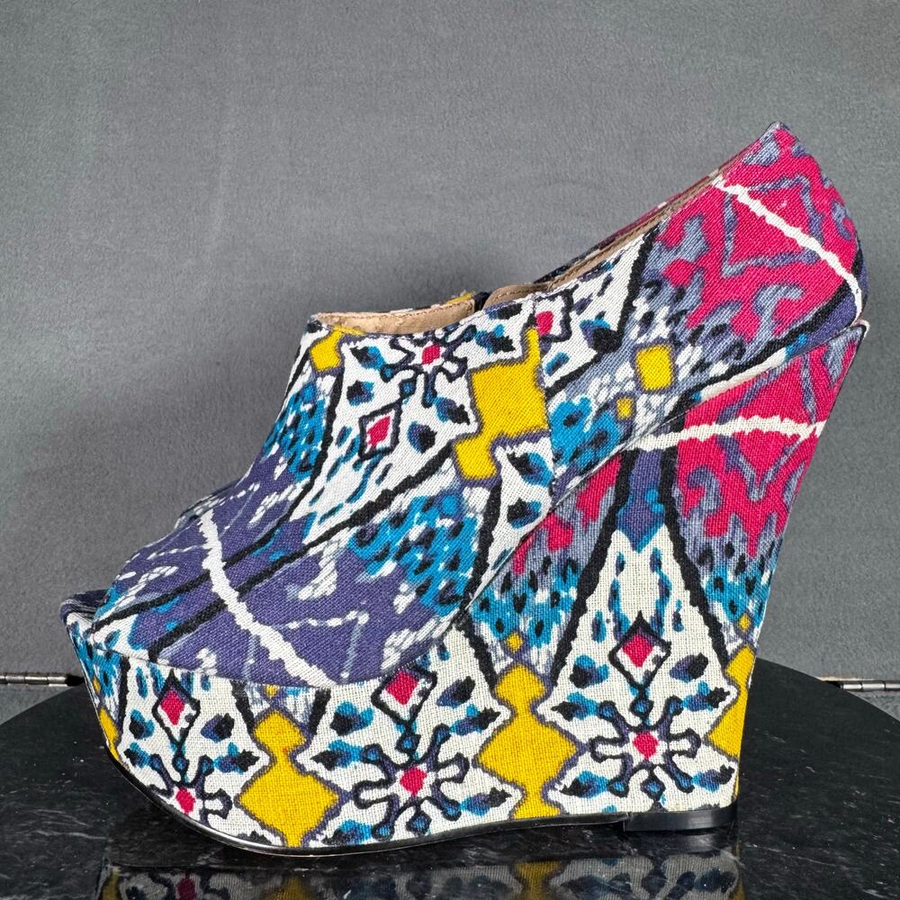 Steve Madden P-Rylan Wedge Heel Multicolor Women’s Size 7 US